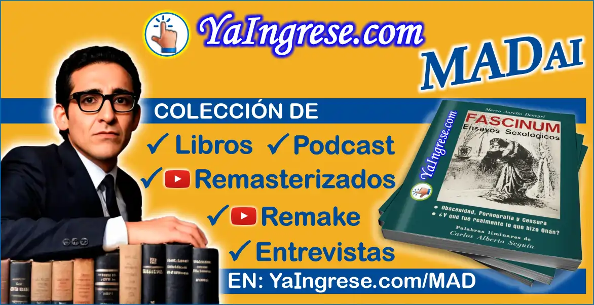 Colección digital MADai de Marco Aurelio Denegri: libros, podcasts y entrevistas remasterizadas, incluyendo la obra Fascinum - Imagen propiedad de YaIngrese.com