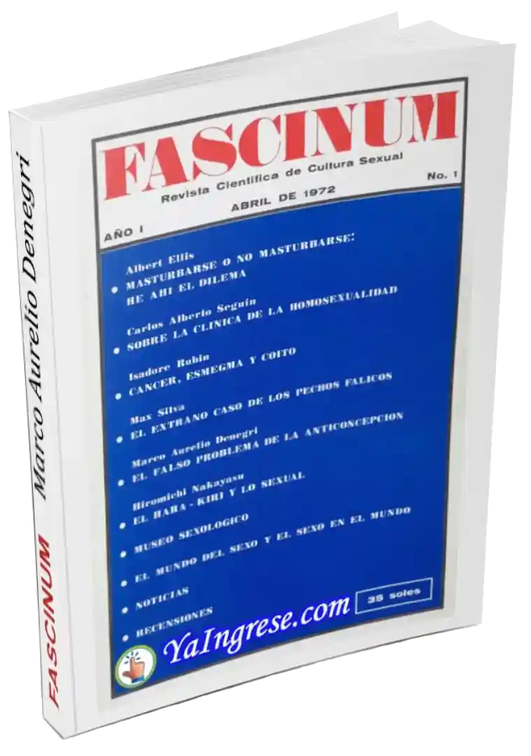 Portada restaurada de la Revista Fáscinum N° 1 de abril 1972 dirigida por Marco Aurelio Denegri sobre cultura sexual - Imagen por YaIngrese.com