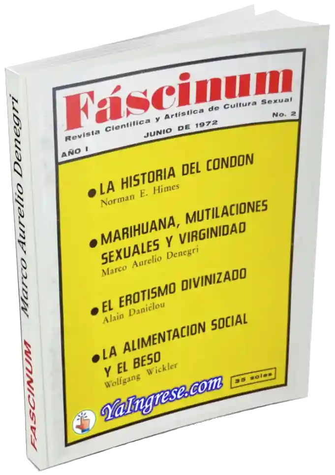 Portada de Revista Fáscinum N° 2 de junio 1972 dirigida por Marco Aurelio Denegri sobre historia del condón y marihuana - Imagen por YaIngrese.com