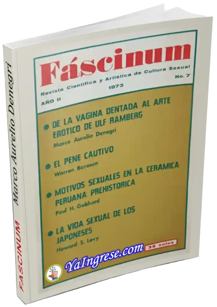 Portada de Revista Fáscinum N° 7 de 1973 sobre cerámica sexual peruana y vagina dentada - Imagen por YaIngrese.com