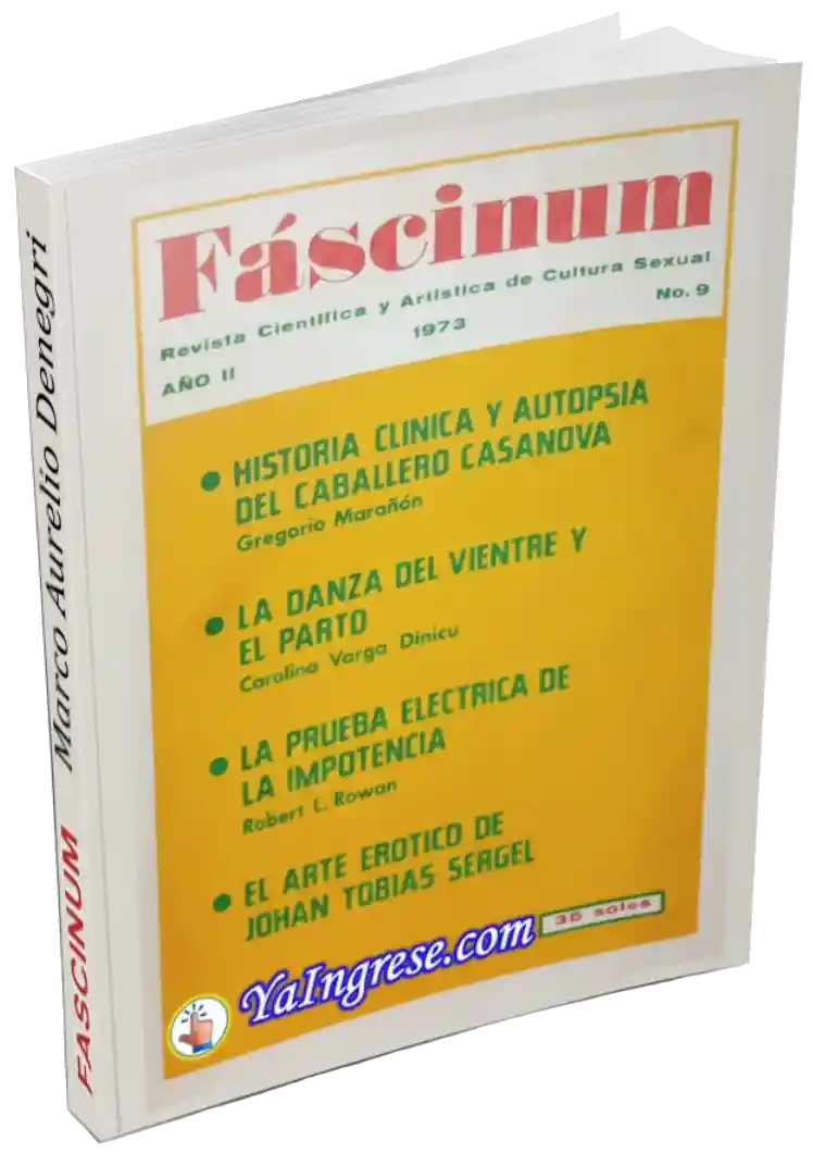 Portada de Revista Fáscinum N° 9 de 1973 sobre Casanova y la danza del vientre - Imagen por YaIngrese.com